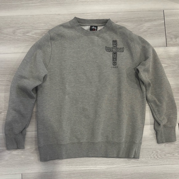 Stussy grey Canada Totem crewneck - Picture 1 of 7
